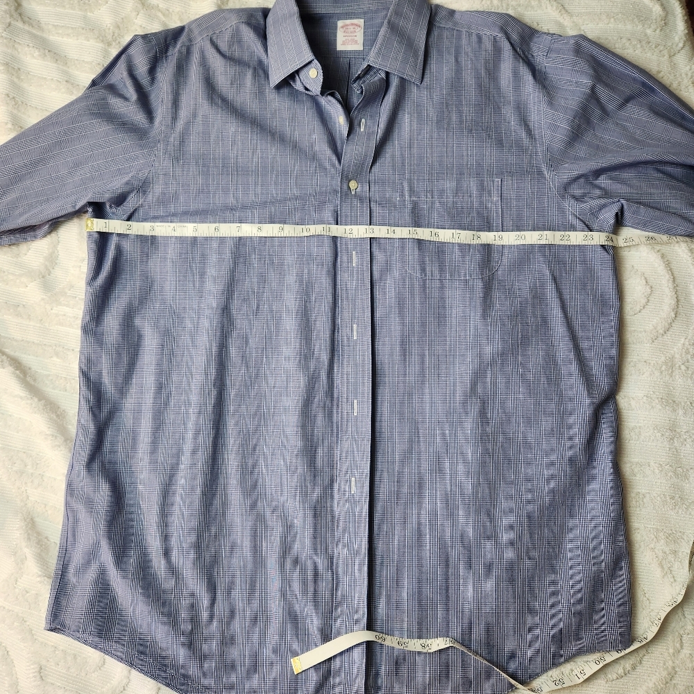 Brooks Brothers Men's Blue Button Up Dress Shirt 16 1/2-36 Large